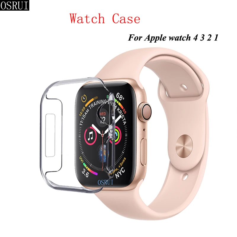 Silicone case cover for Apple Watch band 42mm 38mm 44mm 40mm soft protector shell apple watch case iwatch accessories 4/3/2/1