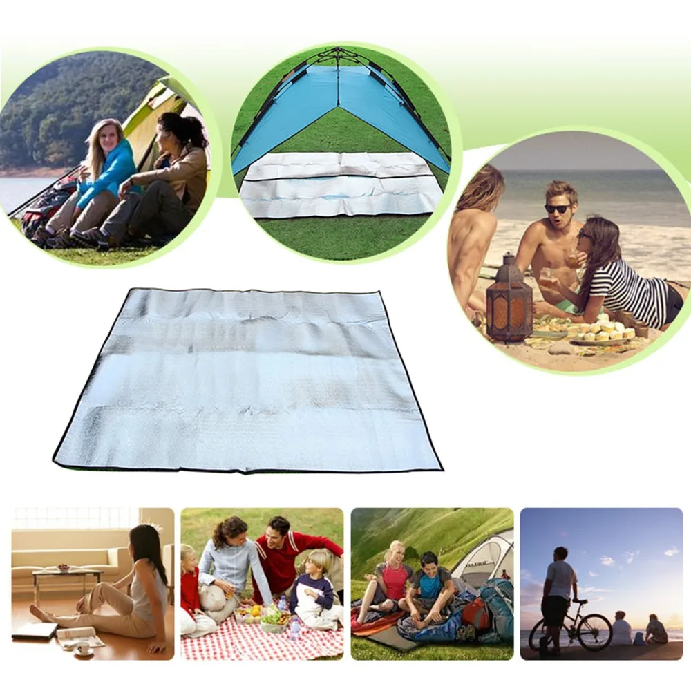 Waterproof Dampproof Aluminum Foil EVA Camping Mat Foldable Folding Sleeping Picnic Beach