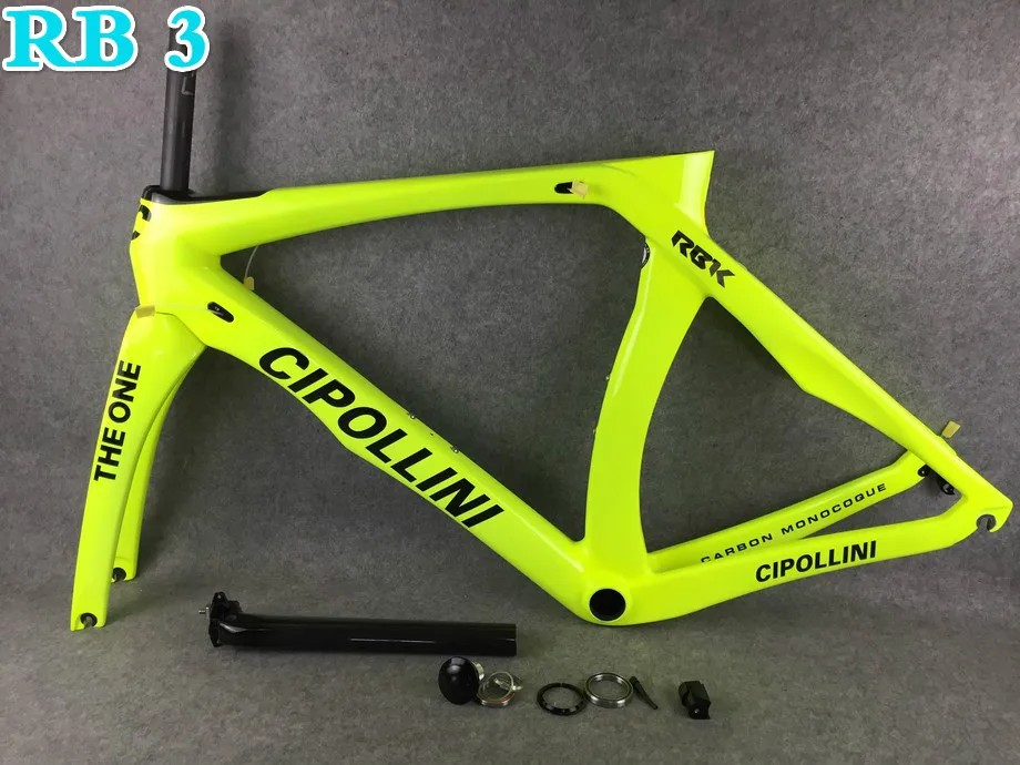 Cipollini RB1K один голый матовый Rahmenset дорожный велосипед Глянцевая полный углерода дороги фреймов полный кадр углерода серебро - Цвет: RB 3