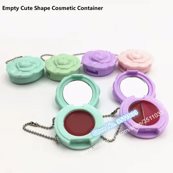 

30pcs 50pcs Fashion Empty Blue Flower Eyeshadow Powder Case Purple DIY Blush Compact Cosmetic Pink Rose Shape Lipstick Container