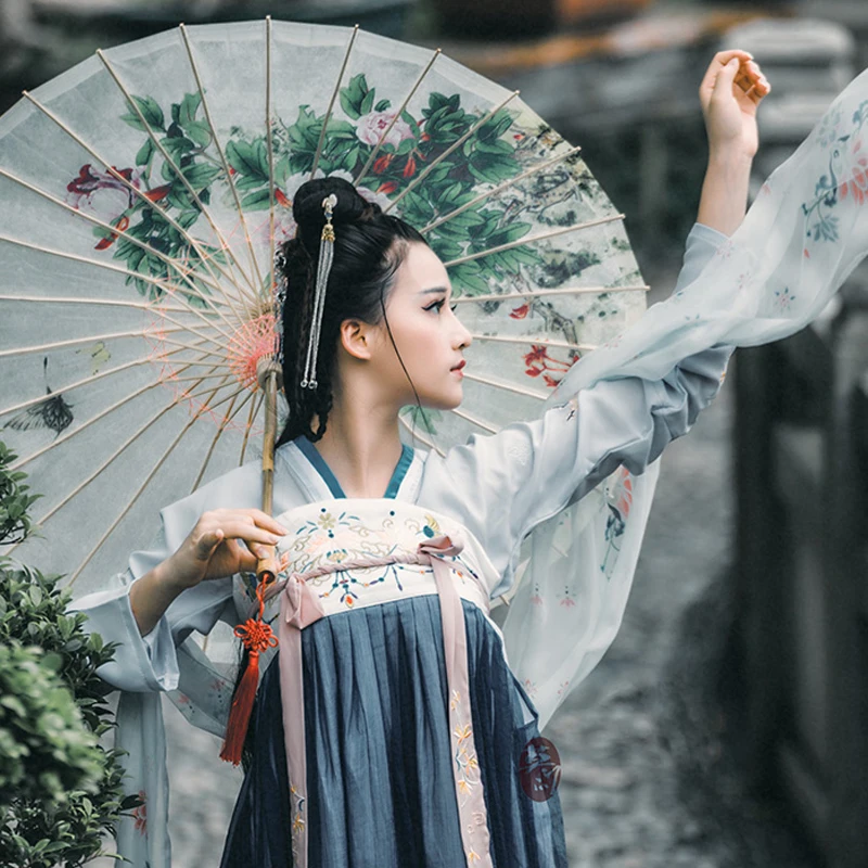 

Fairy Hanfu Chinese Ancient Han Dynasty Improved Design Hanfu For Women Female Adult Chinese Skirt Folk Dance Costumes BL1195