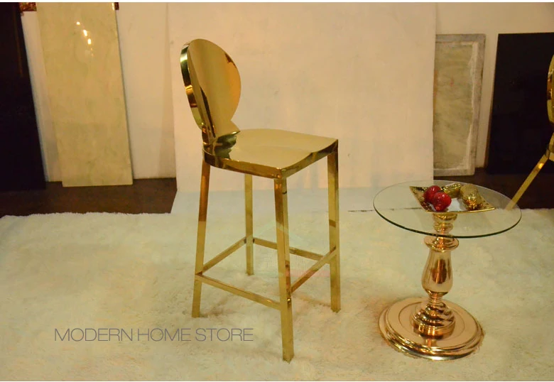 Современный дизайн нордическая Роскошная модная мебель для дома розовое золото цвет Лофт нержавеющая сталь одна рукоятка барная стойка стул 1 шт