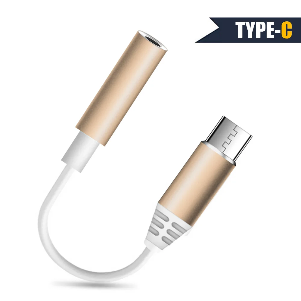 Type C до 3,5 мм разъем для наушников USB C адаптер разветвитель AUX вызов прослушивания аудио кабель для Xiaomi для huawei для iPad - Цвет: gold