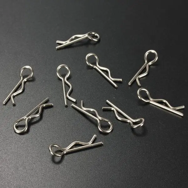 Hot Sale 10 pcs Large Silver 30mm Shell Body Cover Clips Pins R Shape Pin Secure