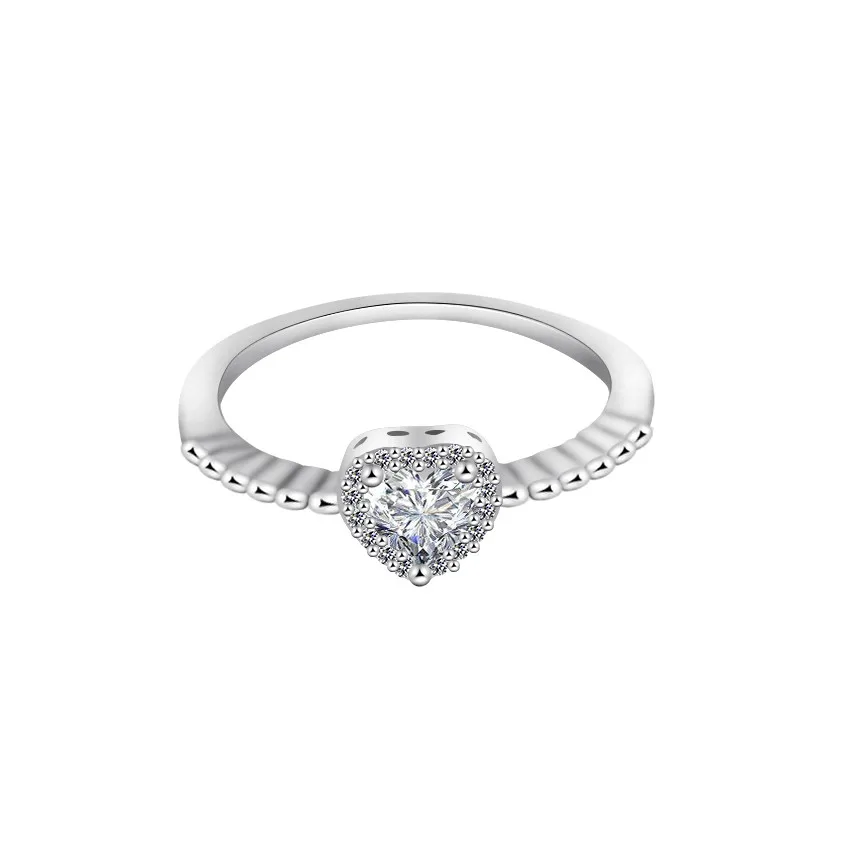 

Crystal CZ Heart Finger Rings For Women Original Wedding Brand Jewelry Wedding Engagement Promise Ring Girls Gifts Anillos Mujer