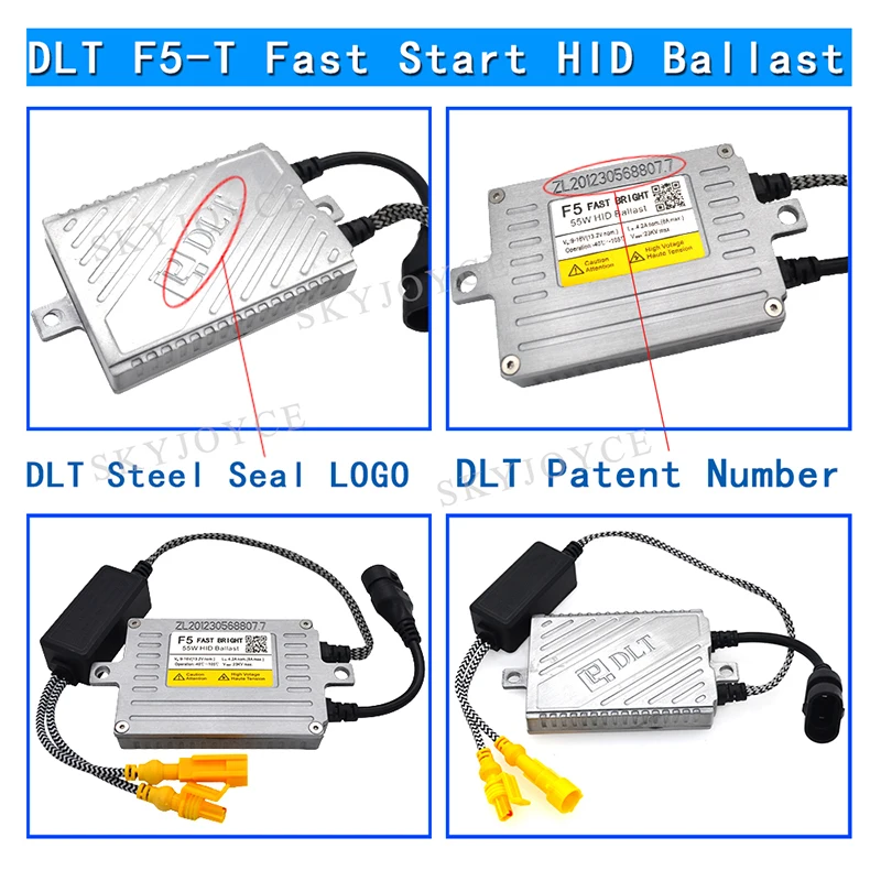 SKYJOYCE Original DLT Xenon 55W F5 Fast Bright HID Ballast For AC 55W Car Headlight Bulb Kit Xenon H7 H1 H11 HB3 D2H Car Styling (7)