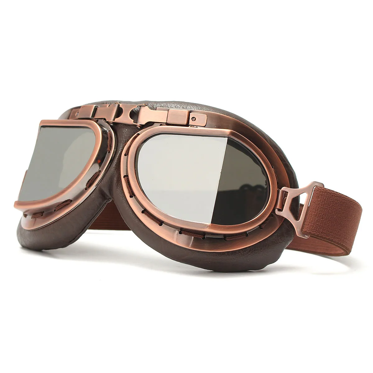 Ветрозащитные винтажные мотоциклетные велосипедные очки ретро очки для верховой езды мотоциклетный шлем очки для Harley Кафе Racer - Цвет: Silver plated