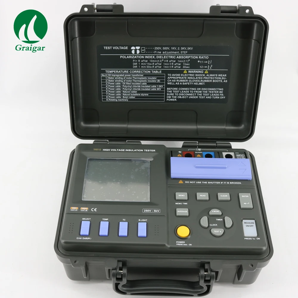 Original Yh510 High Voltage Digital Insulation Tester Digital Megger 5tohm 5kv Yh510