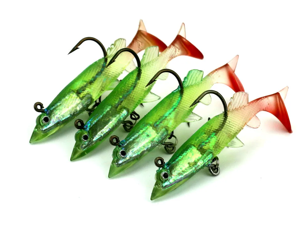 4 pcs 10cm 12g Lead soft lure Artificial finger fish bait Shad fishing