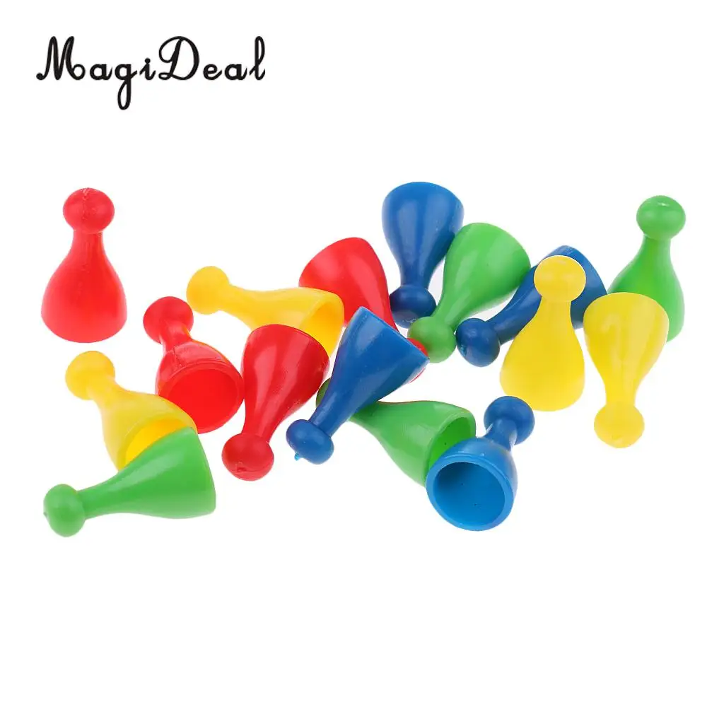 MagiDeal 16 Pieces Plastic Chess Pawn Pieces Board Card Game Halma Chess Parts Accessories Children Kids Toys
