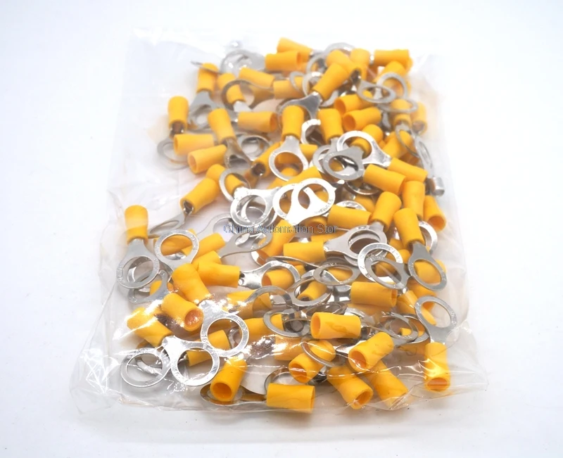 

RV5.5-10 Yellow Ring insulated terminal suit 4-6mm2 Cable Wire Connector 100PCS/Pack cable Crimp Terminal RV5-10 RV