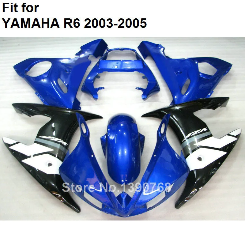Обтекателя комплект для Yamaha синий черный, белый цвет YZF R6 2003 2004 2005 мотоцикл Запчасти обтекатели комплект R6 03 04 05 hz01