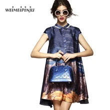 Verano de las mujeres tie dye dress 2017 partido de las señoras de moda ropa casual suelta más cortos vestidos flapper vestidos para mujer