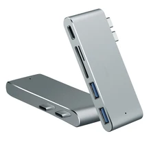 Basix 5 в 1 взаимный обмен данными между компьютером и периферийными устройствами концентраторы Dual type c до 2 USB 3,0 SD TF карты readerand зарядный порт type-c USB хаб для MacBook Pro MAC