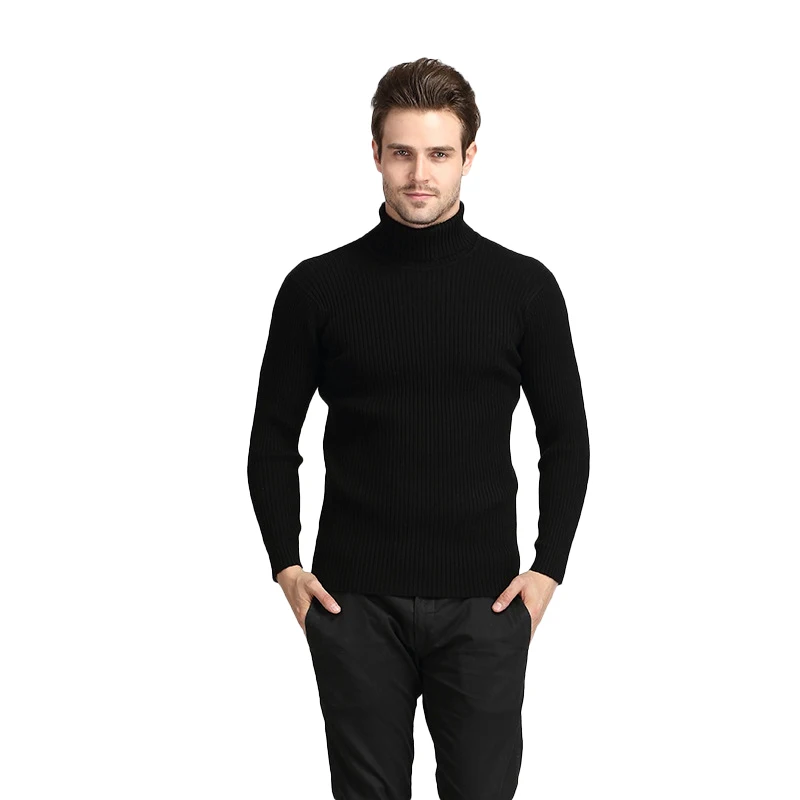 

Men Winter Thick Warm Cashmere Sweater Turtleneck Sweaters Slim Fit Pullover Men Classic Wool Knitwear Pull Homme