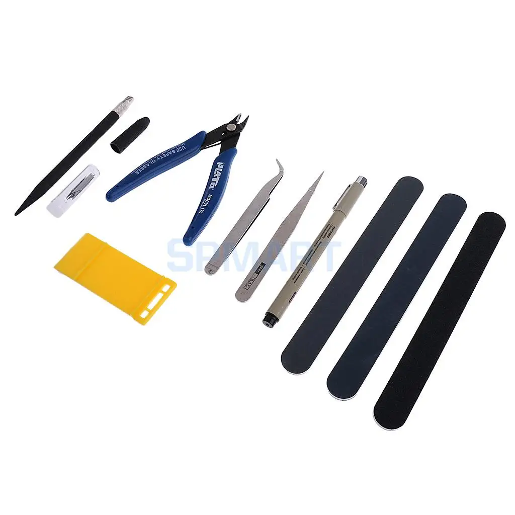 7Pcs Model Making Tools Kit for Car Model Building Making Tweezers Cut Pliers Polished Professional Tool for Gundam Model