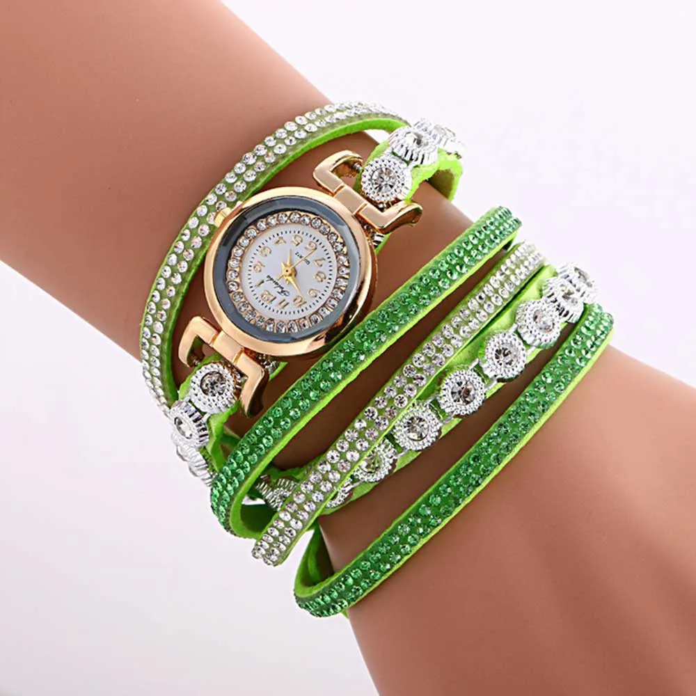 Женские часы с металлическим декоративным круговым кварцевым ремешком, женские часы с браслетом, женские часы, брендовые Роскошные модные часы - Цвет: C