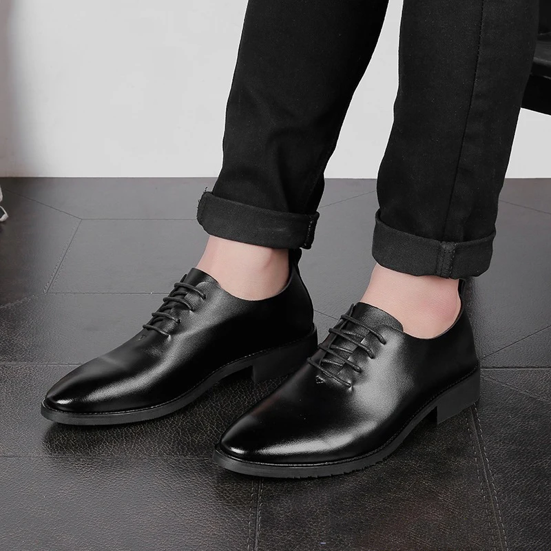 Lace Homens Erkek Ayakkabi Preto branco Simples Se Sapatos Estilo up Formais Dos Qualidade Moda Mycolen Vestem Oxford Marca Altura ZxP5qCRTw