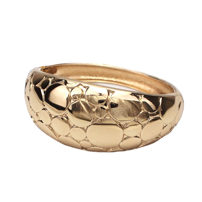 Punk Rough Surface Alloy Big Bangles Trendy Gold Color Statement Cuff Bracelets For Women Jewelry Accessories bangle bracelet
