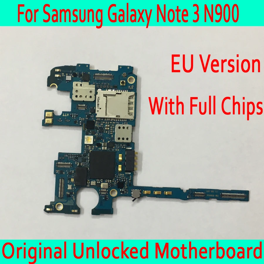 

Original unlocked for Samsung Galaxy Note 3 N900 Motherboard with Full Chips,EU Version for Samsung Note 3 N900 Mainboard,Plate
