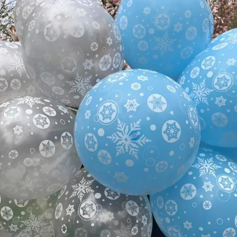 10 шт. снежные латексные шары принцессы Эльзы с принтом снежинки, игрушечный шар, рождественское свадебное украшение, принадлежности для вечеринок на день рождения