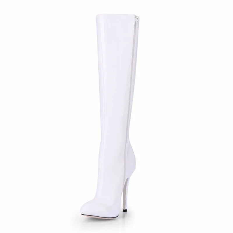 

High Boots Female 2016 New Boots Special Offer Size White Patent Leather High Heels 0640cbt-B4