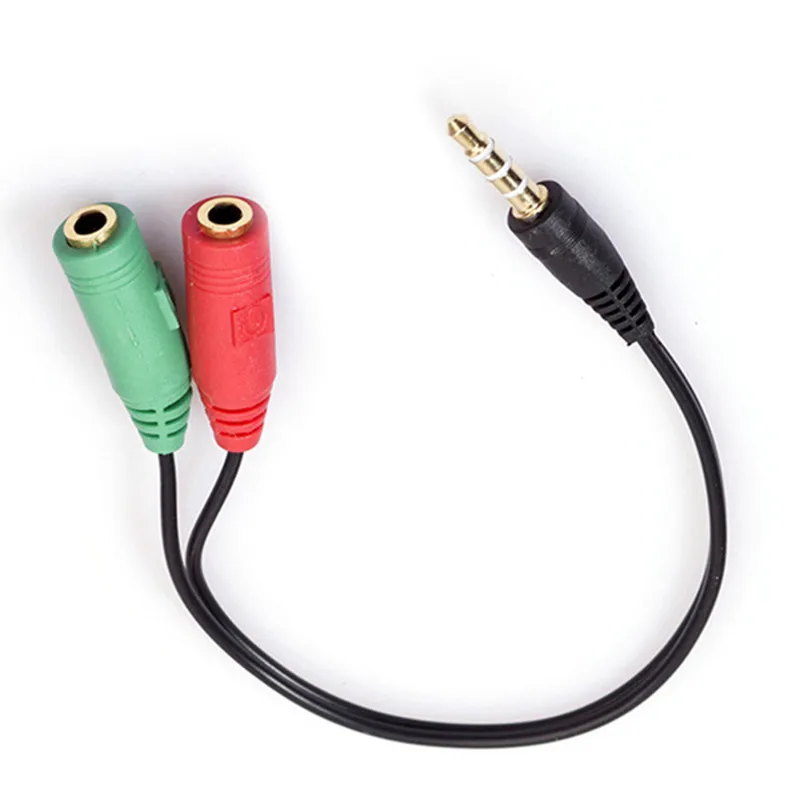 

2019 Splitter Headphones Jack 3.5 Mm Stereo Audio Y-Splitter 2 Female To 1 Male Cable Adapter Microphone Plug For Earphone
