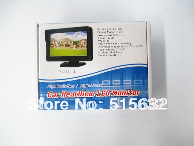 high quality 4.3 inch monitor Color LCD Car Rearview Monitor with LED blacklight for Camera DVD VCR