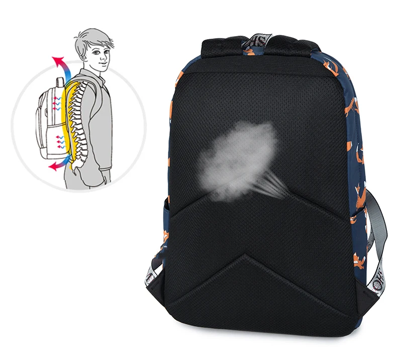 WINNER Cute Animal Fox Printing School Backpacks Waterproof Women Bag Laptop Backpack Female Mochila Bolsas E Sacolas (11)