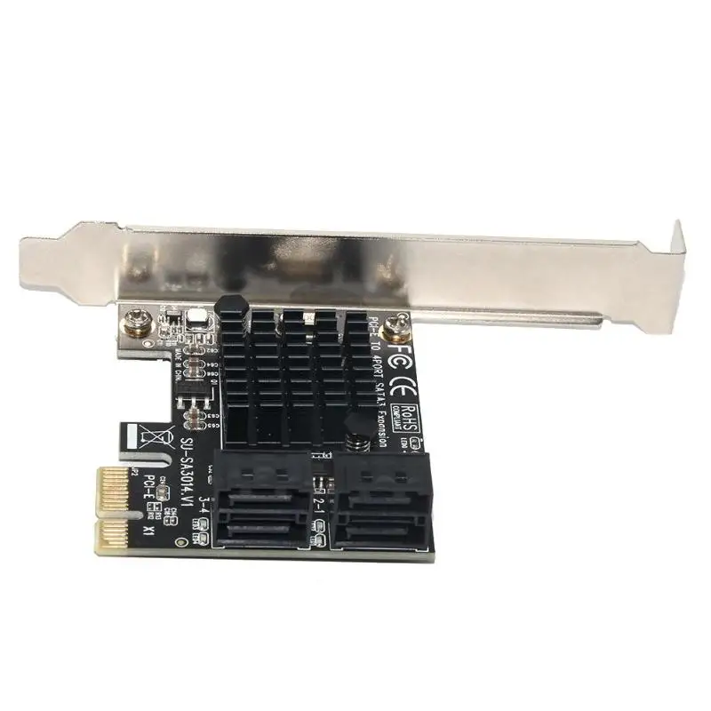 Marvell 88SE9215 PCIE для SATA карты PCI-E адаптер PCI Express для SATA3.0 карта расширения 4 порта SATA III 6G для SSD HDD IPFS Mining