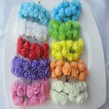 144p lot 2 5CM Diameter head Multicolor PE Rose Foam Mini artificial silk Flowers Bouquet Solid