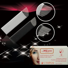 50 шт./пакет 19 Вышивка Крестом Иглы microblading для eyebrown постоянный Макияж Вышивка Крестом Иглы Диаметр 0.25 мм микро лезвий jm611d-x72 татуировки иглы