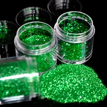 Темно-зеленый блеск для дизайна ногтей 3D Шестигранная форма блестки акриловая пудра Пыль для украшения ногтей