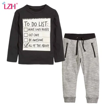 

LZH Children Clothing 2017 Autumn Winter Boys Clothes T-shirt+Pants 2pcs Outfits Kids Sport Suit For Toddler Boys Clothing Sets