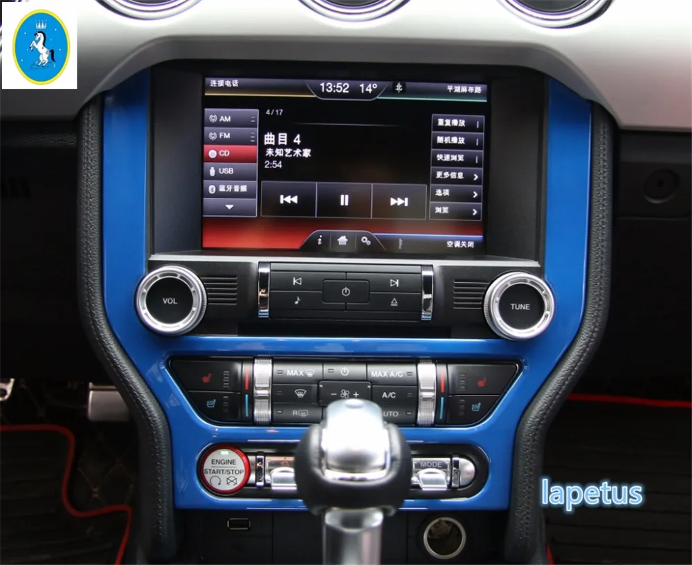 

4 Color For Ford Mustang 2015 2016 2017 ABS Dashboard Navigation GPS Display Screen Frame Molding Garnish Cover Trim 1 Pcs