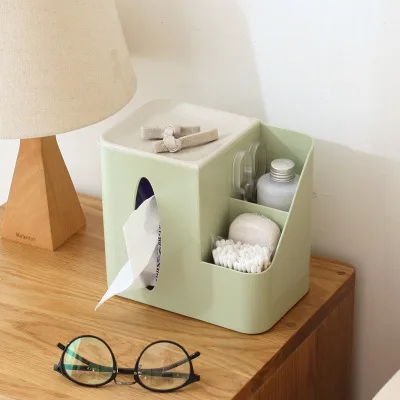 

Household Multifunctional Tissue Storage Box Table Desktop Remote Control Storage Box Plastic Napkin Desktop Sundries Organizer