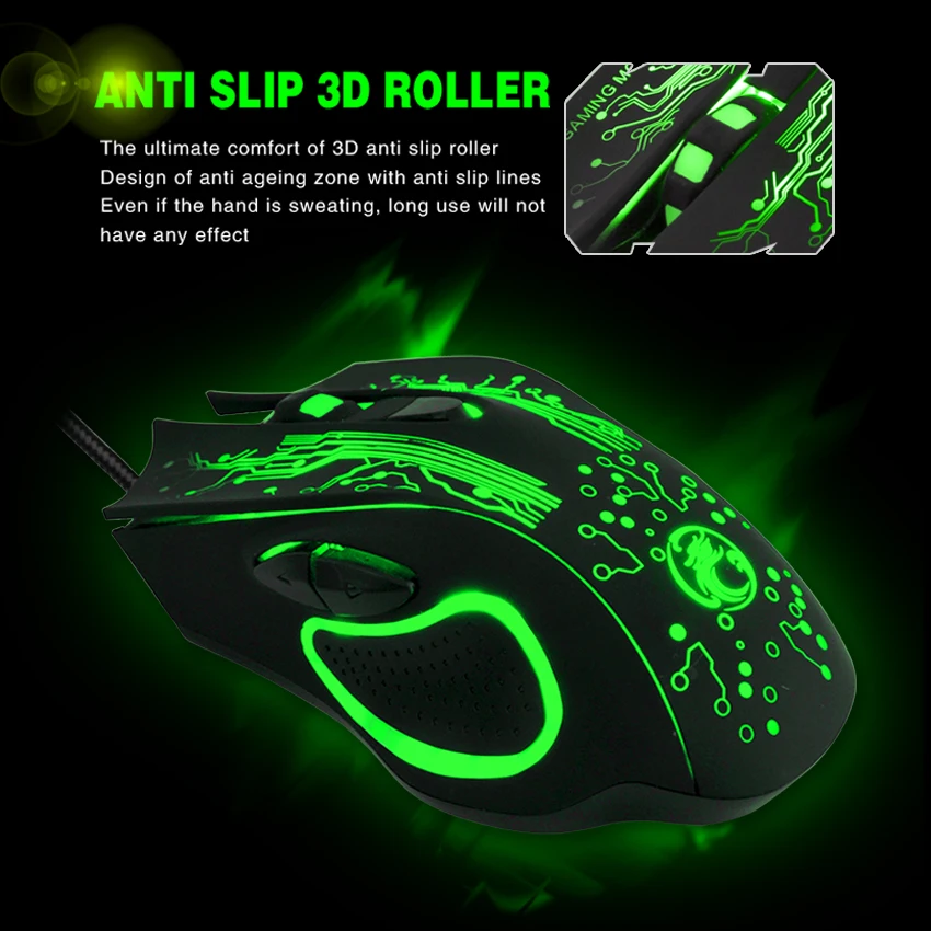 IMice игровая мышь Проводная компьютерная USB Gamer 5000 DPI PC Mause 6 кнопок эргономичная