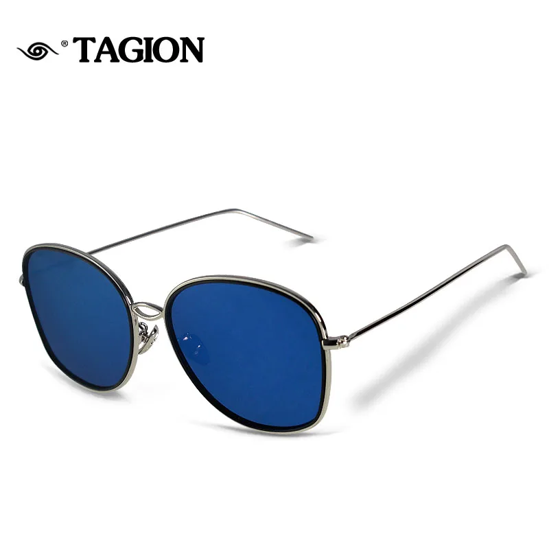 TAGION 2024 레트로 스퀘어 선글라스, 브랜드 디자이너 선글라스, 합금 미러 선글라스, 여성 5916