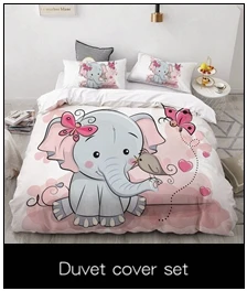 3D мультяшный Комплект постельного белья для детей/малышей/детей/мальчиков/девочек, Розовый слоник, пододеяльник, набор на заказ/Европа/Королева, одеяло/покрывало, набор