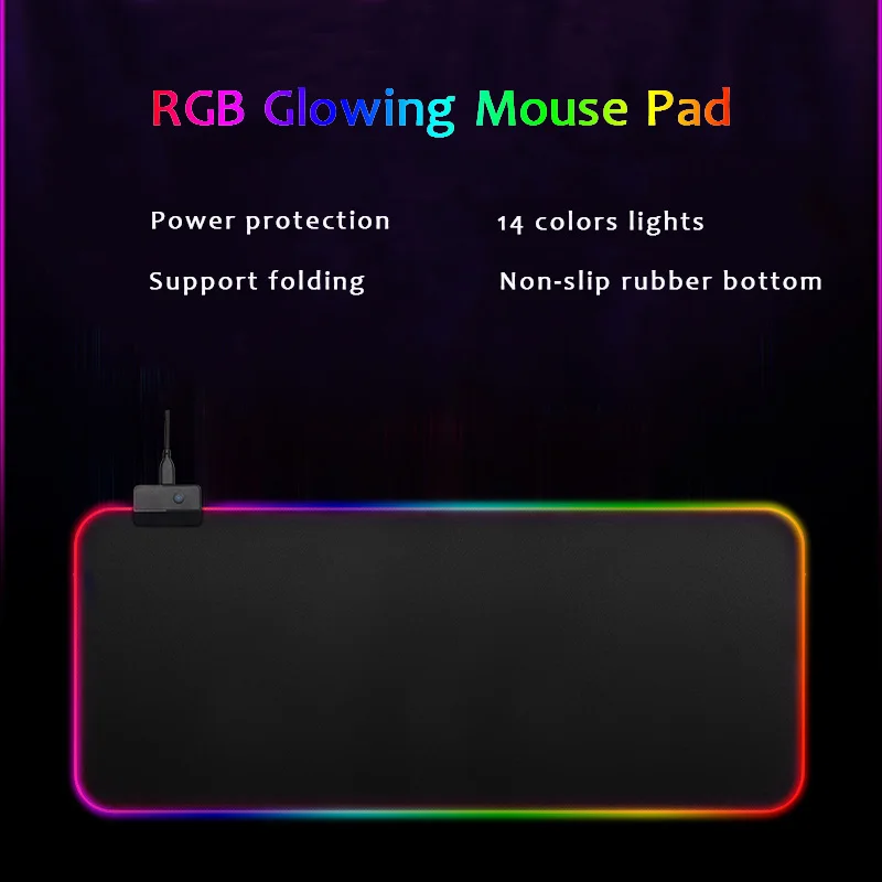 Большой резиновый коврик для компьютерной клавиатуры rgb большой светодиодный светящийся коврик для мыши геймер 900x400 мм игровой светящийся коврик для мыши USB для ПК игры