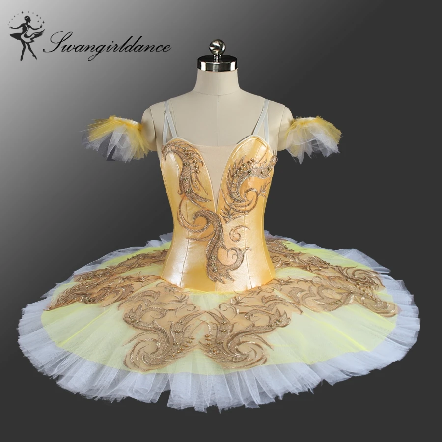 Tutu & Jupes Plateau Promotion Achetez des Tutu & Jupes Canaries Fée Professionnel Ballet Tutu Jaune Plateau Plaque Tutu Jupe Performance Ballet Classique Costume Pour WomenBT9160