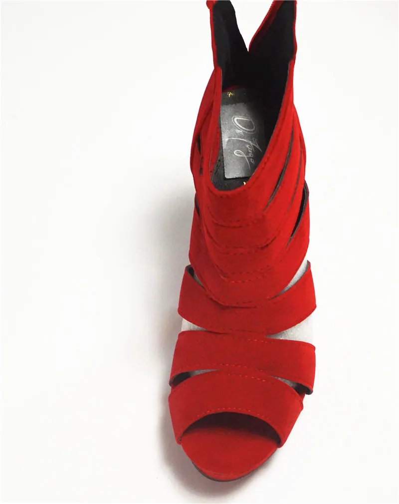 DRFARGO/распродажа женской обуви вечерние женские сандалии-гладиаторы на тонком высоком каблуке 12 см; цвет красный, черный; свадебные туфли-лодочки на платформе; sapato feminino