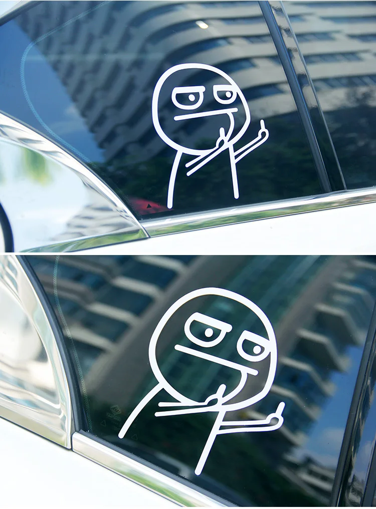5 Pieces Lovely Style Funny Personality Despise Two Middle Finger Reflective Car Sticker Decal Styling Exterior Accessories | Автомобили и