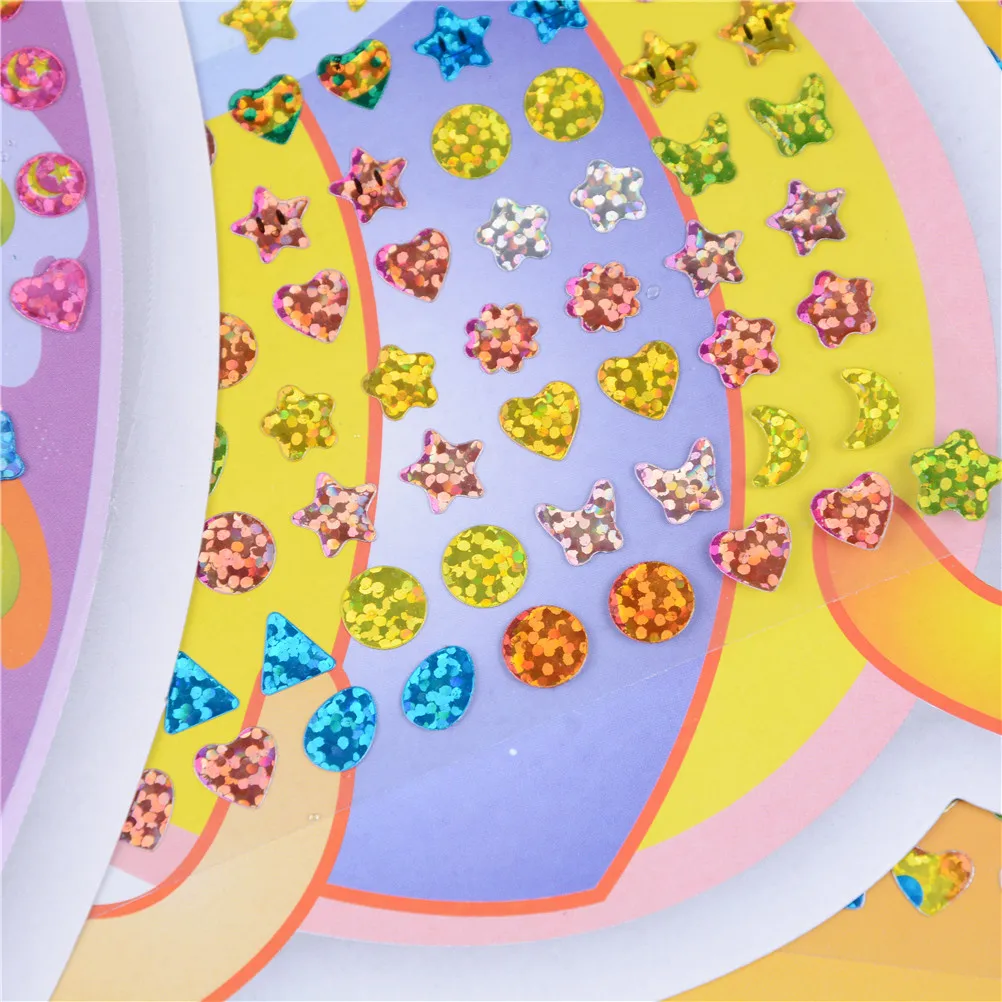 

1 Sheet Wonderful Children Boy Girl Stickers Earring Cartoon Reward Crystal Stickers ear Reward stick kindergarten face stickers