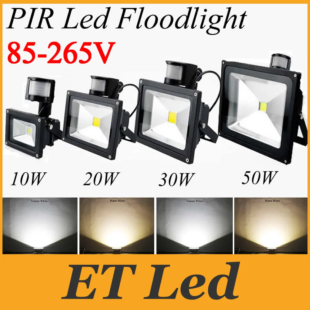 

PIR Motion Sensor Led Floodlights Waterproof IP65 10W 20W 30W 50W Led Flood Lights Induction Sense Outdoor Led Lights AC 85-265V