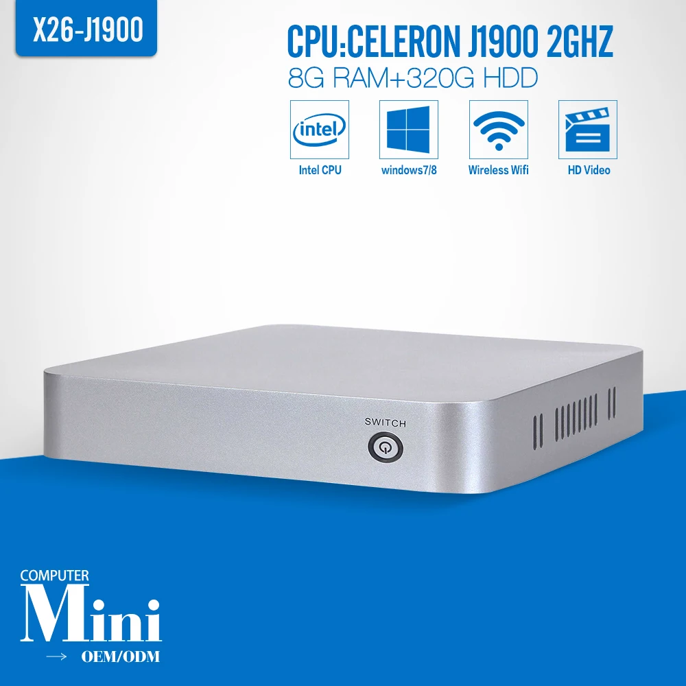  2.0GHZ college computer J1900 8g ram 320g hdd video teaching computer small computer for students 