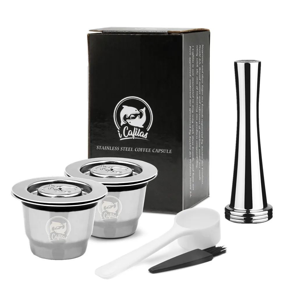 

ICafilas For Nespresso Crema Coffee Filters Stainless Steel Reusable Crema Coffee Capsule Pod Cup Dripper For Espresso Nescafe