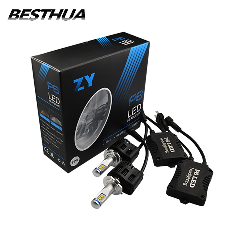 

H7 H8/H9/H11 9005/HB3/H10 HB4/9006 Car LED Headlights Super Bright Daytime Running Lights Bulbs Car Fog Lamp 55W 6000K White J10