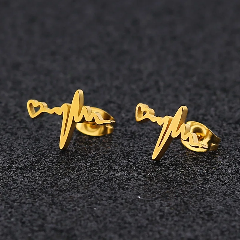 Heartbeat love earrings