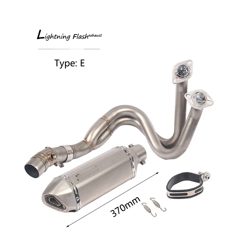 For- Kawasaki Z650 Ninja 650 Exhaust System Motorcycle Header Mid Link Pipe Slip On 51 mm Escape Exhaust Pipe